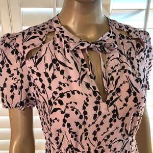 NWT Maje pink silk dress 2 4 6 pin up 40’s retro